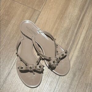 Valentino Women's Beige Studded Sandals